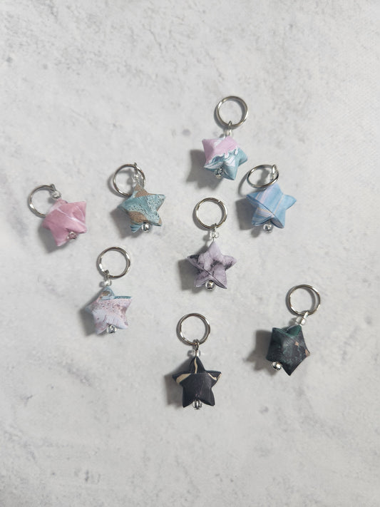 Marble Stars Stitch Markers